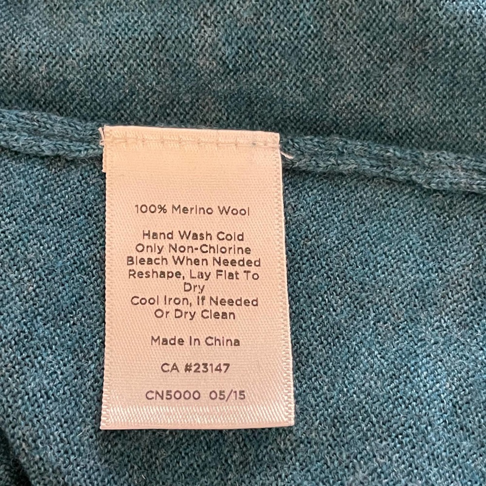 Talbots Teal Merino Wool Turtle Neck Sweater size M *Defect - Picture 7 of 7